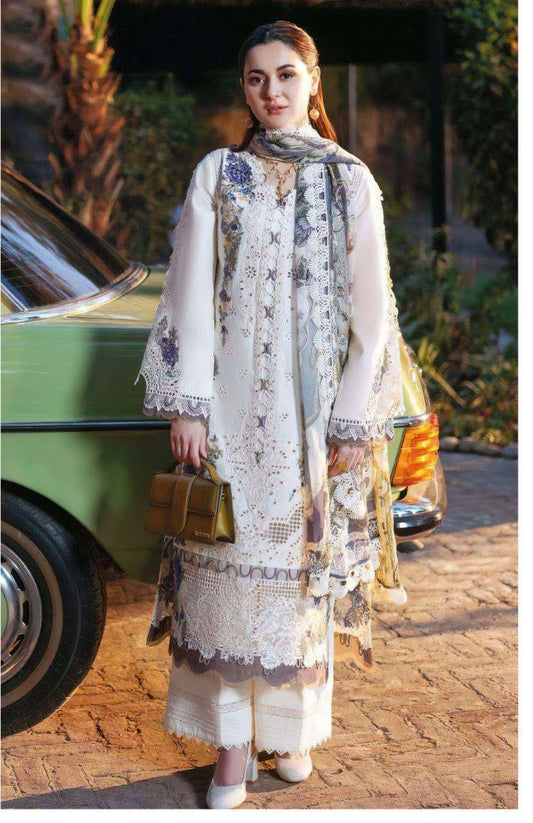 Sapphire 3PC Embroidered White Lawn Suit