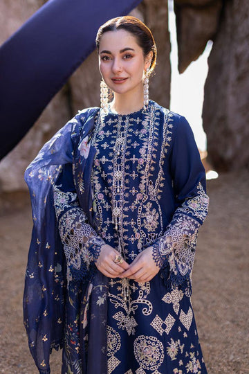 Sapphire 3PC Embroidered Navy Blue Lawn Suit