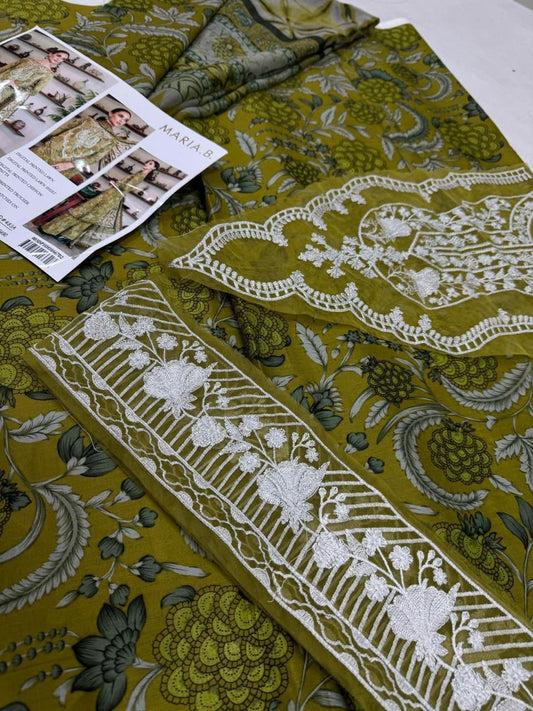Maria B 3PC Embroidered Lawn Suit