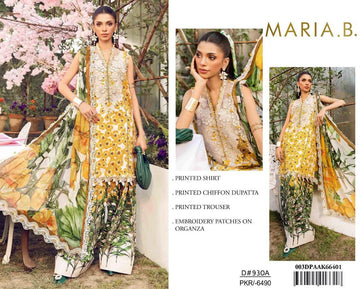 Maria B 3PC Embroidered Lawn Suit