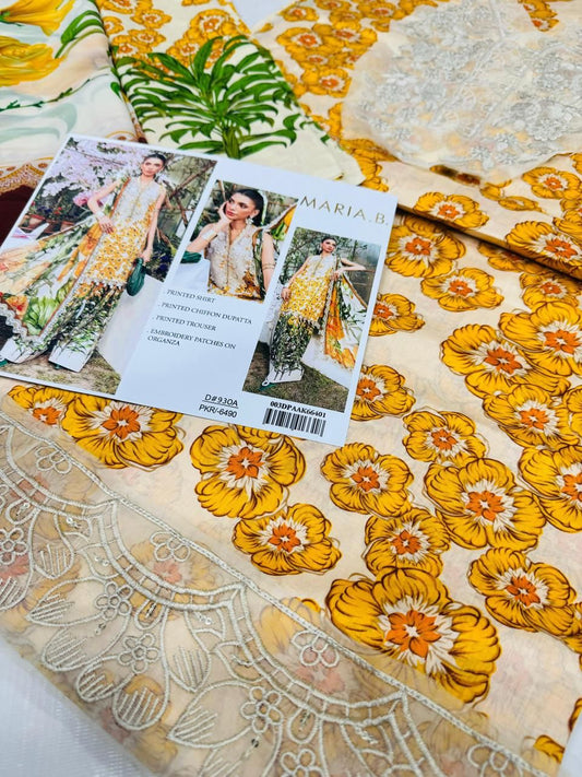 Maria B 3PC Embroidered Lawn Suit