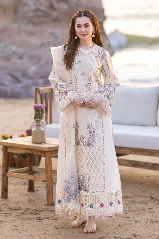 Sapphire 3PC Embroidered Off White Lawn Suit