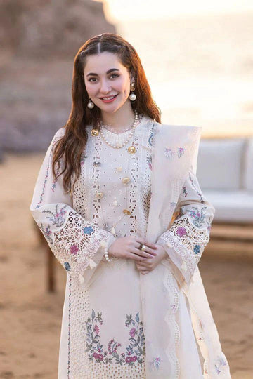 Sapphire 3PC Embroidered Off White Lawn Suit